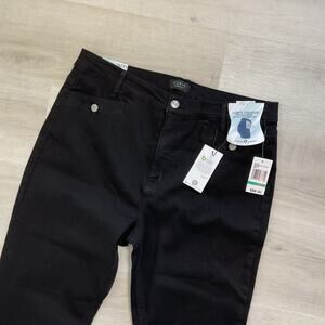 Curve Appeal Womens High Rise Flare Denim Jeans Black Size 16 New With Tag
